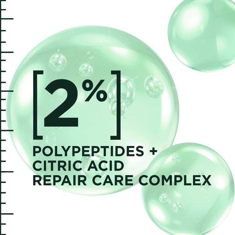 Fructis Hair Filler Thickening Spray uses polypeptides + citric acid repair care complex